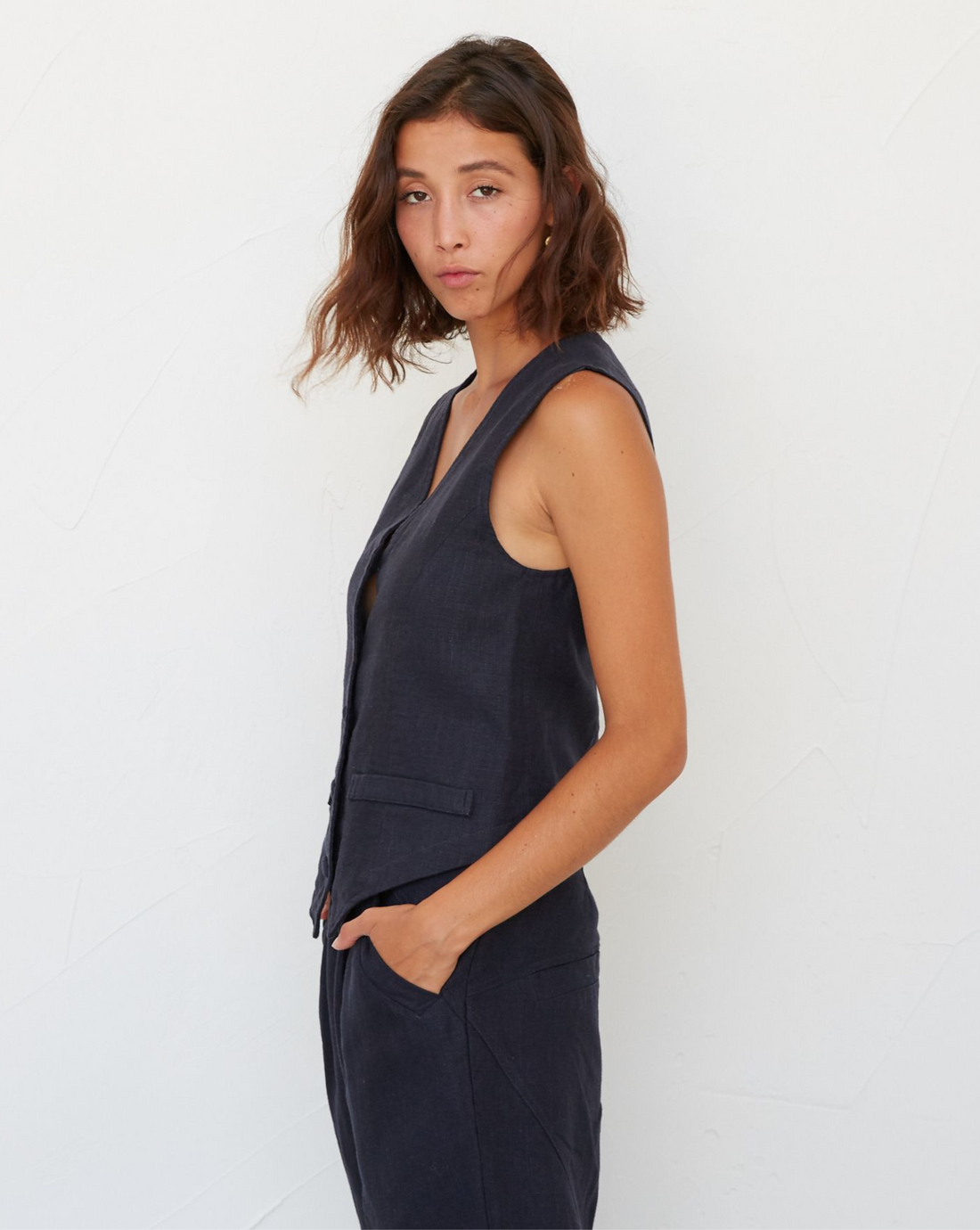Tailored Vest (Petite) - French Navy