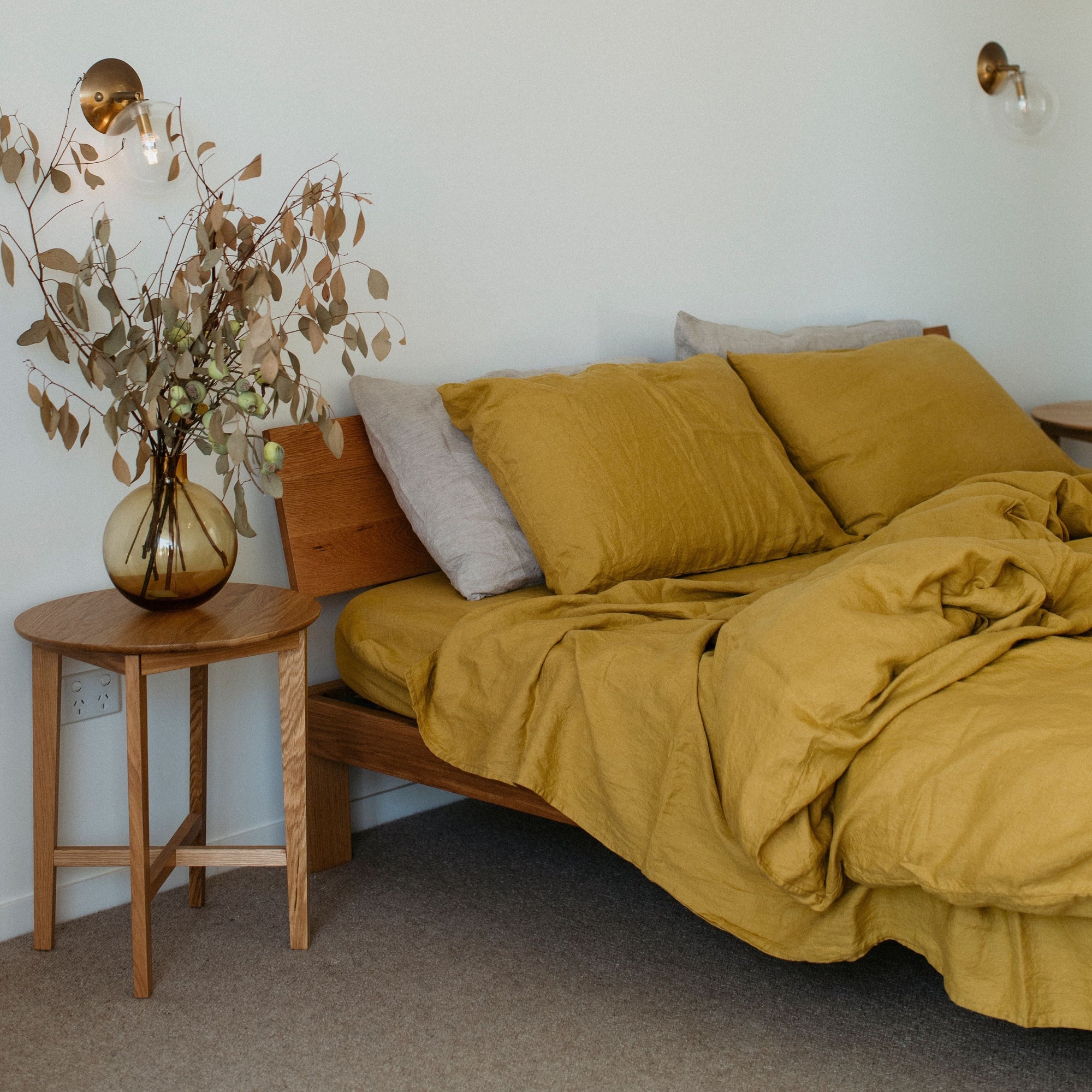 Ochre  Linen Duvet Set