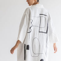 Kimono Robe - Lines on Linen