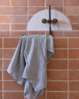 Charcoal Stripe Linen Towel