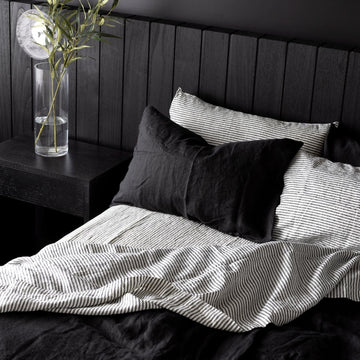 Charcoal Stripe Fitted Sheet