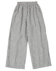 Wide Leg Linen Pant - Charcoal Stripe