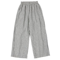 Wide Leg Linen Pant - Charcoal Stripe