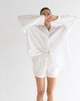 Drawstring Linen Short - Sundae White