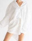 Drawstring Linen Short - Sundae White