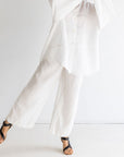 Wide Leg Linen Pant - Sundae White