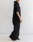 Wide Leg Linen Pant - Noir