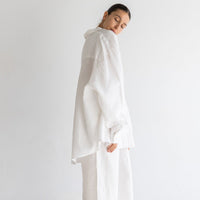 Oversized Linen Shirt - Sundae White