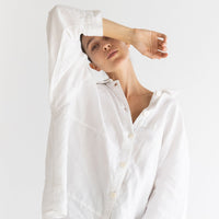 Oversized Linen Shirt - Sundae White