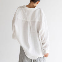 Oversized Linen Shirt - Sundae White