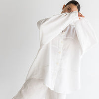 Oversized Linen Shirt - Sundae White