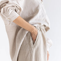 Wide Leg Linen Pant - Natural