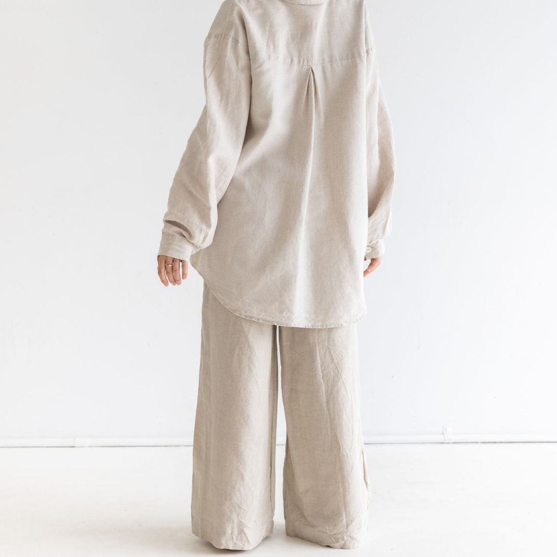 Wide Leg Linen Pant - Natural