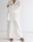 Wide Leg Linen Pant - Sundae White