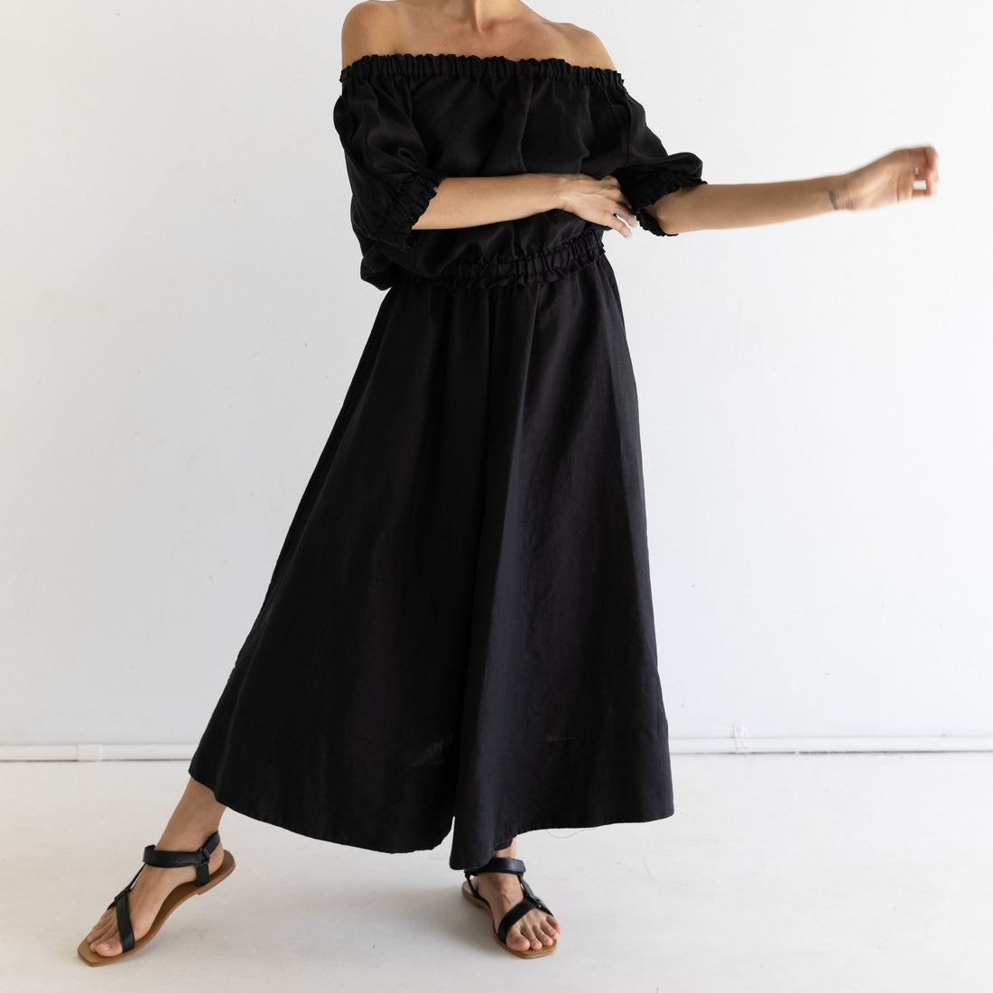 Ruffle Maxi Skirt - Noir
