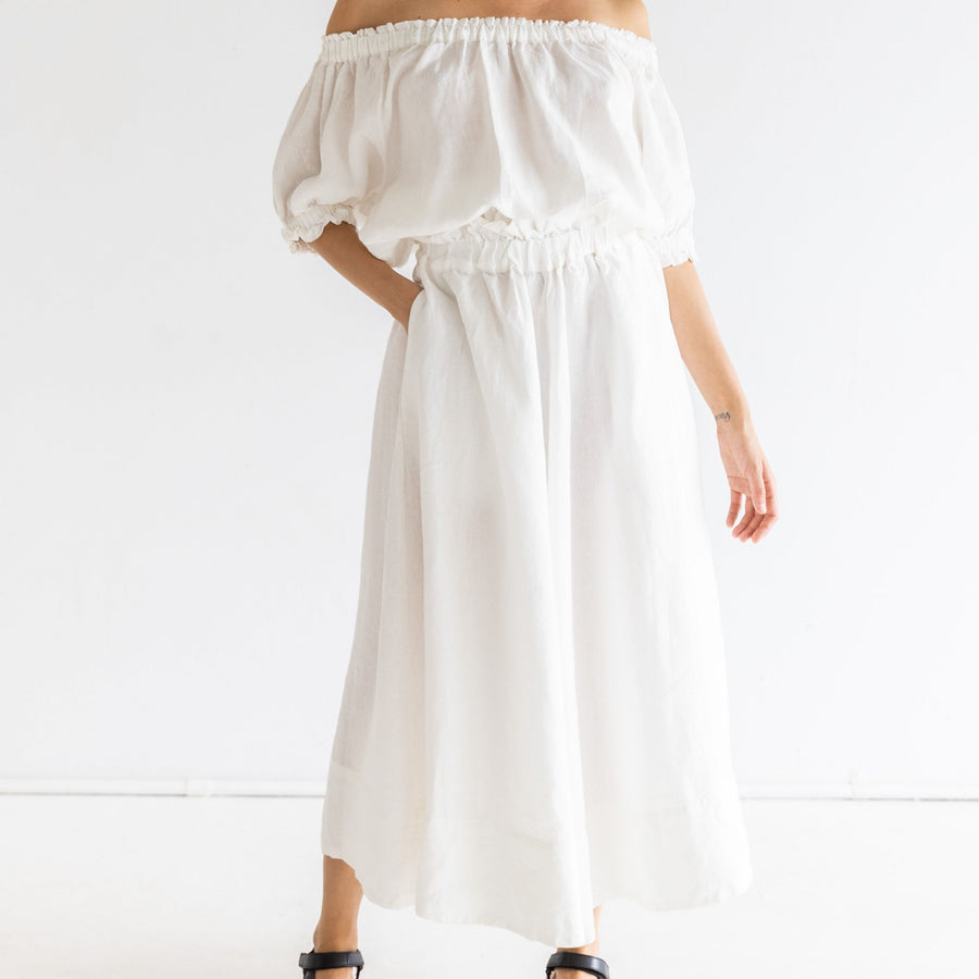 Ruffle Maxi Skirt - Sundae White