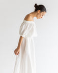 Ruffle Linen Crop - Sundae White