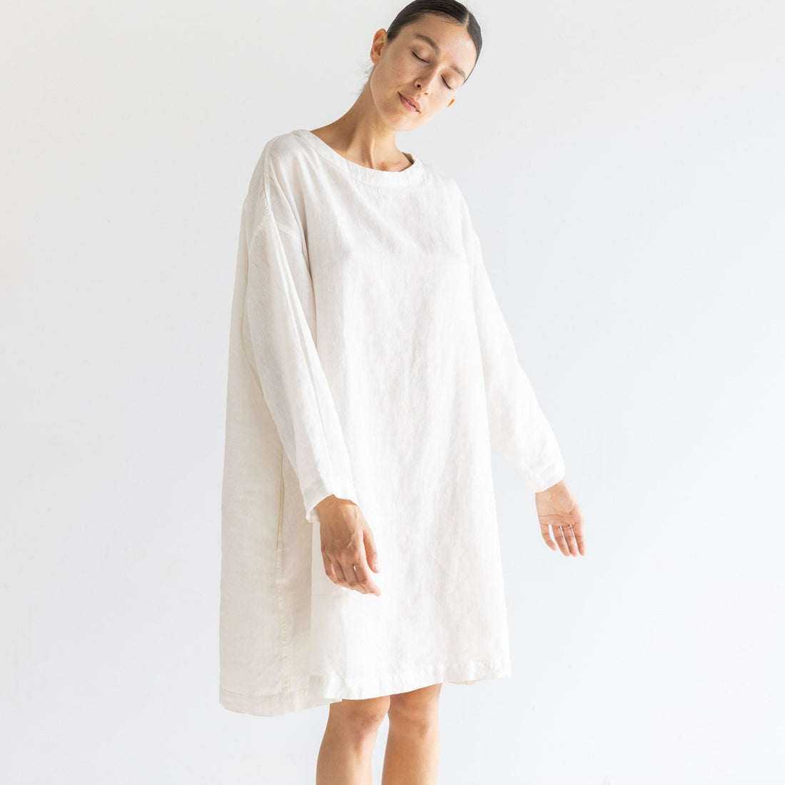 Tunic Linen Dress - Sundae White