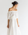 Ruffle Linen Crop - Sundae White