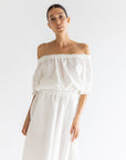 Ruffle Linen Crop - Sundae White