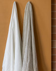 Olive Stripe Linen Towel