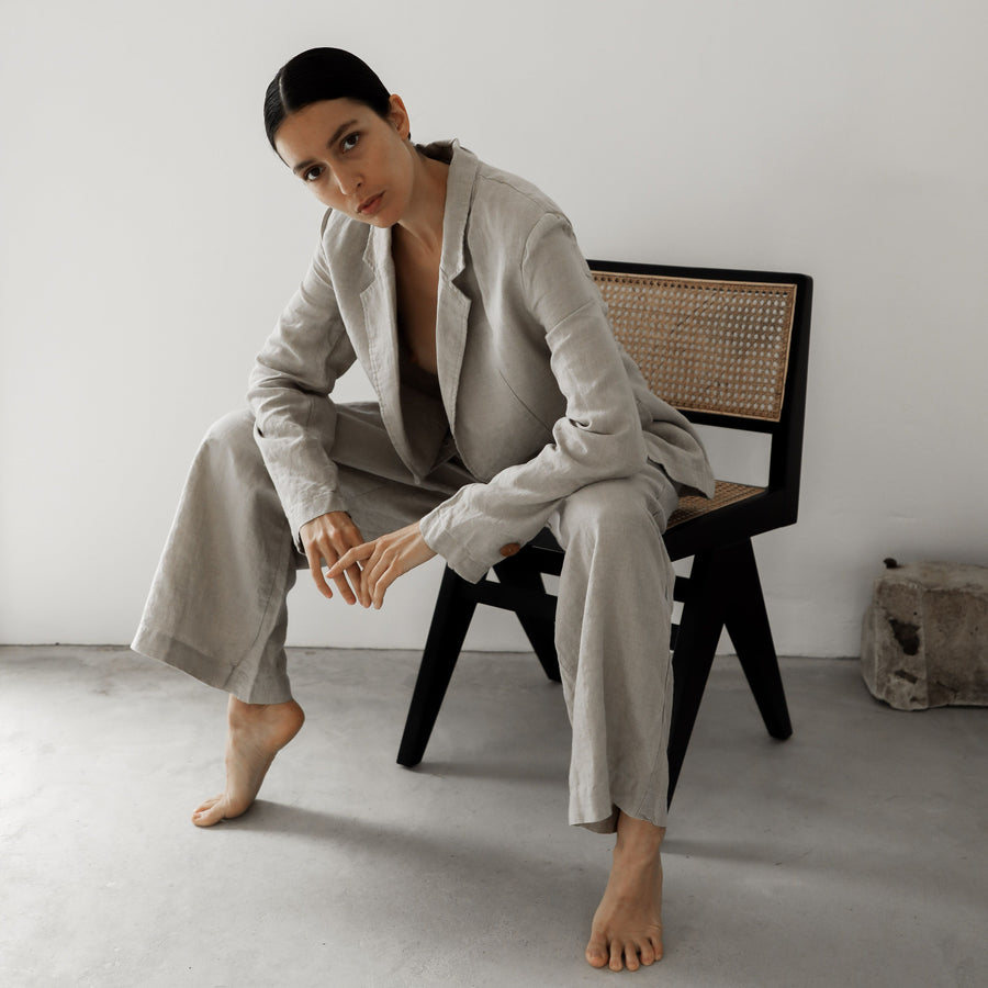 Drawstring Linen Pant - Natural