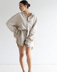 Drawstring Linen Short - Natural