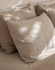 Olive Stripe Linen Pillowcase Set