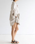 Drawstring Linen Short - Natural