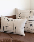 Lines on Linen Square Cushion Natural