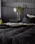 Noir Linen Duvet Set